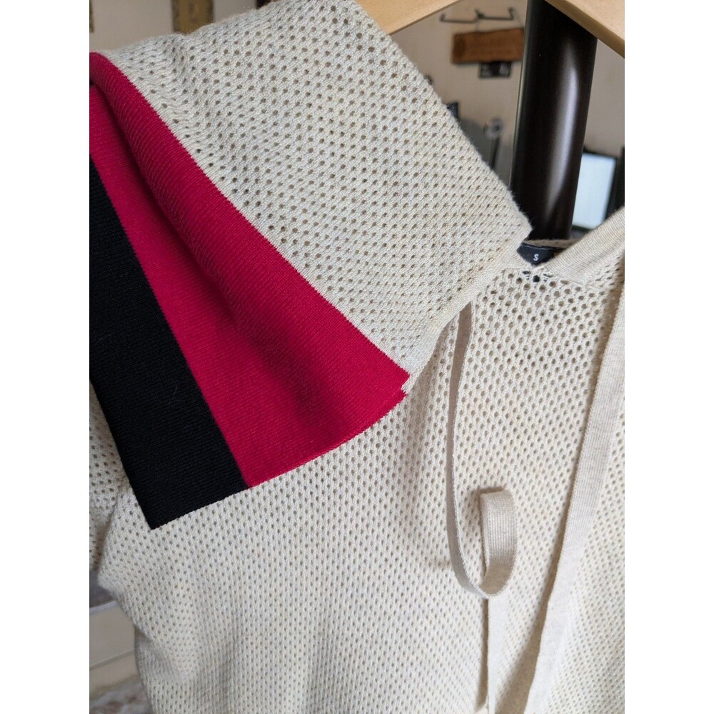 INC International Concepts Women Cream Mesh Knit Hooded Sweater Top Size S - Picture 6 of 6